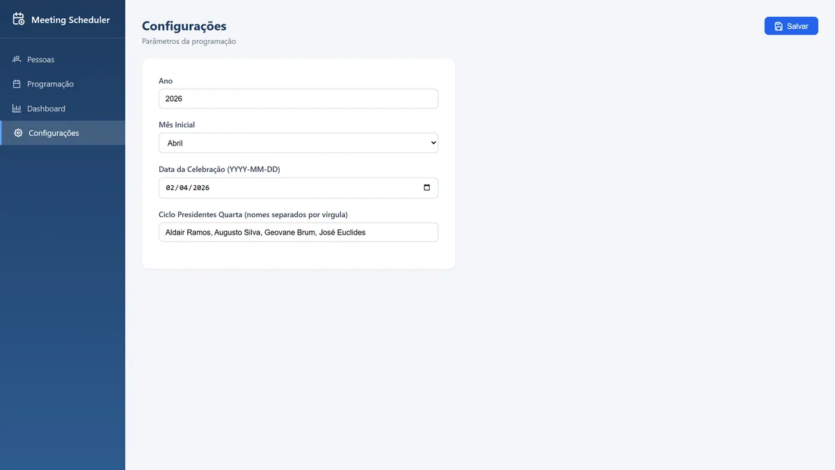 Preview 5 de Congregation Meeting Scheduler