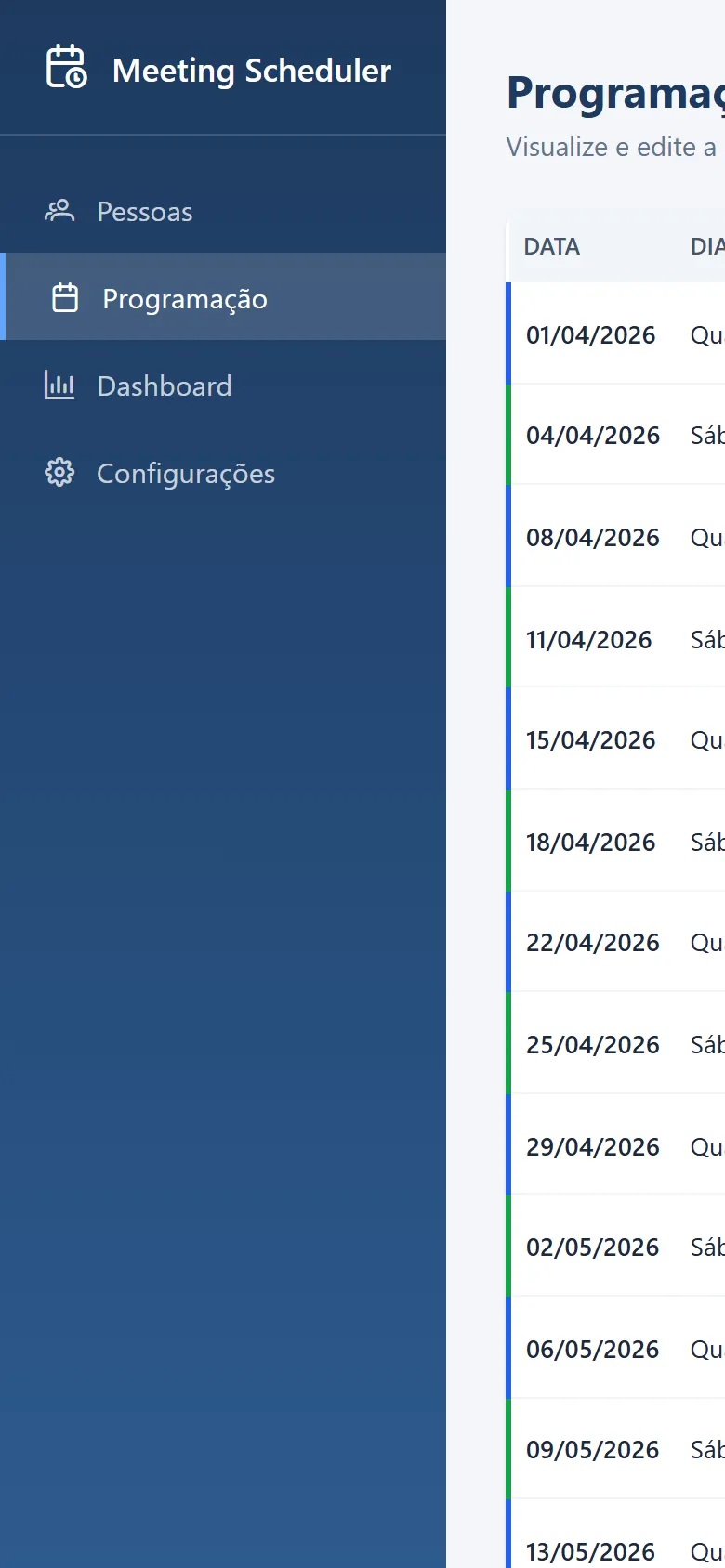 Preview 6 de Congregation Meeting Scheduler